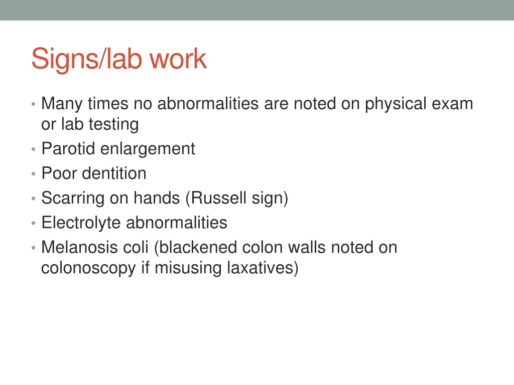 signs lab work