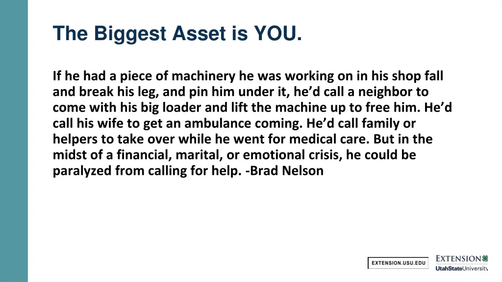 the biggest asset is you 1