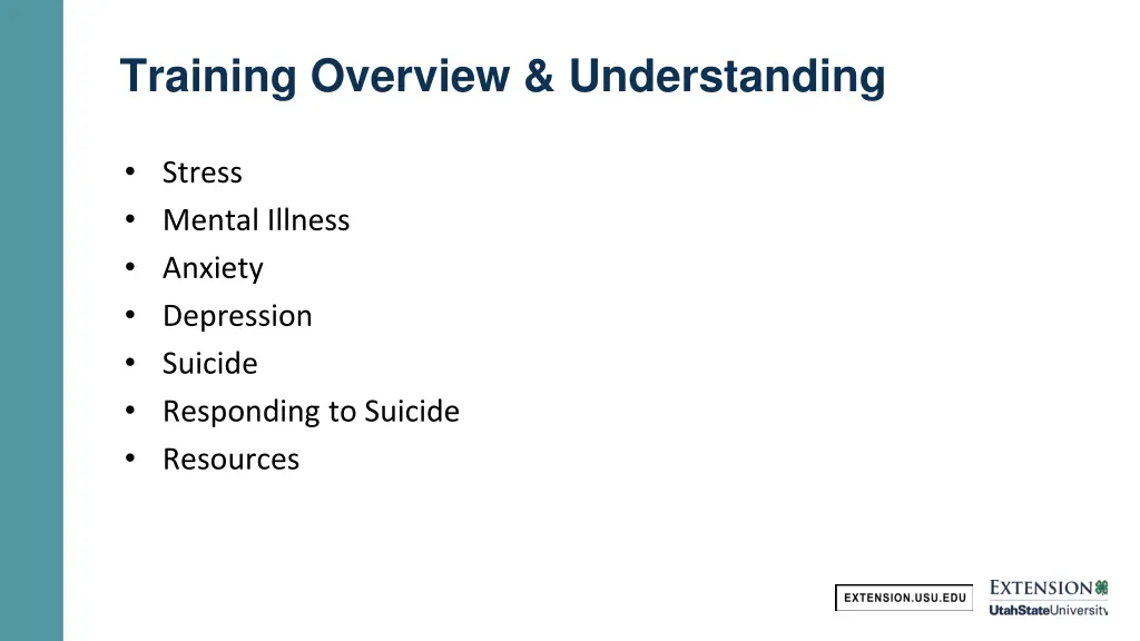 training overview understanding