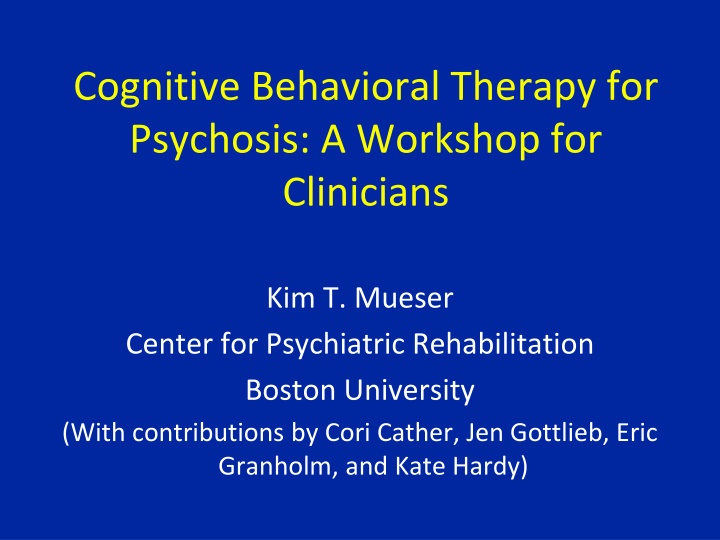 cognitive behavioral therapy for psychosis