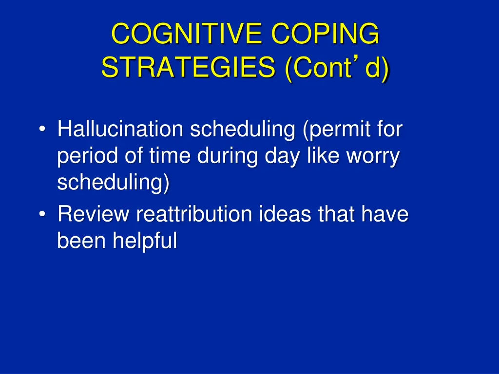 cognitive coping strategies cont d