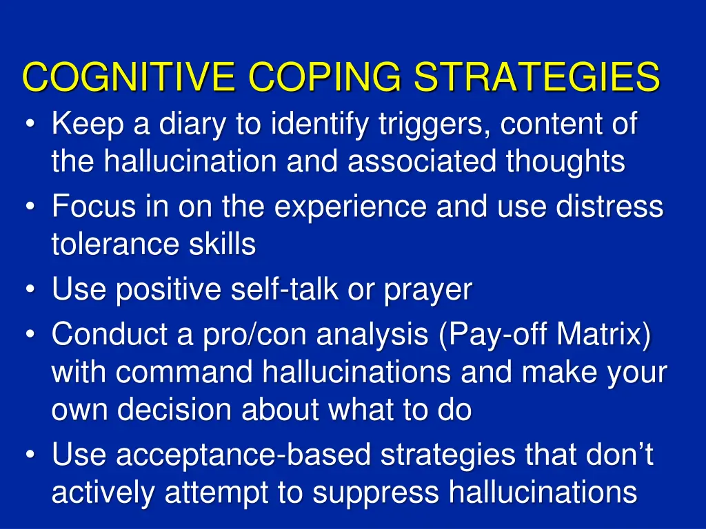 cognitive coping strategies keep a diary