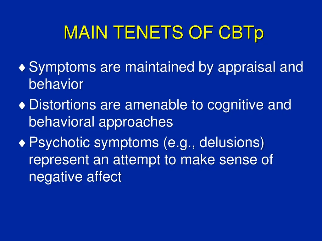 main tenets of cbtp