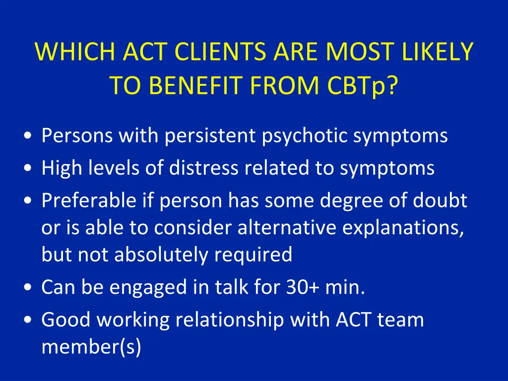 which act clients are most likely to benefit from