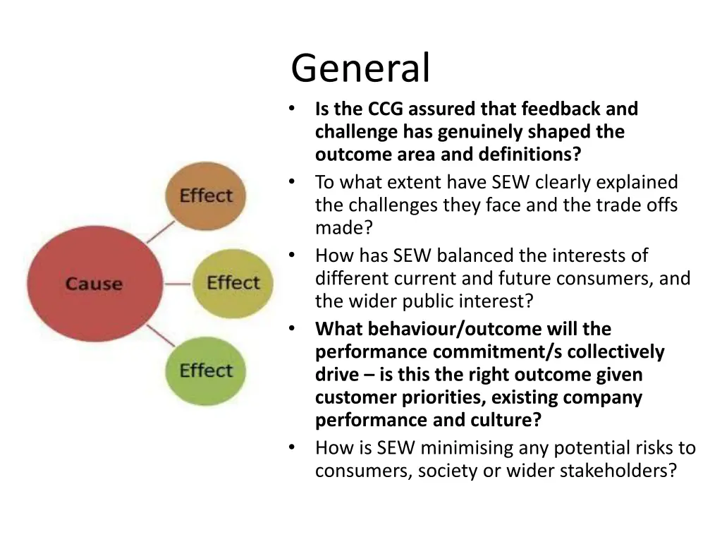 general is the ccg assured that feedback