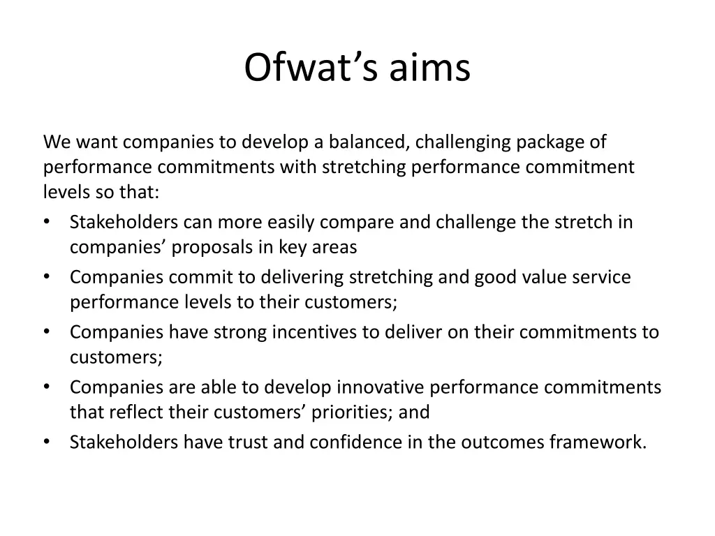 ofwat s aims