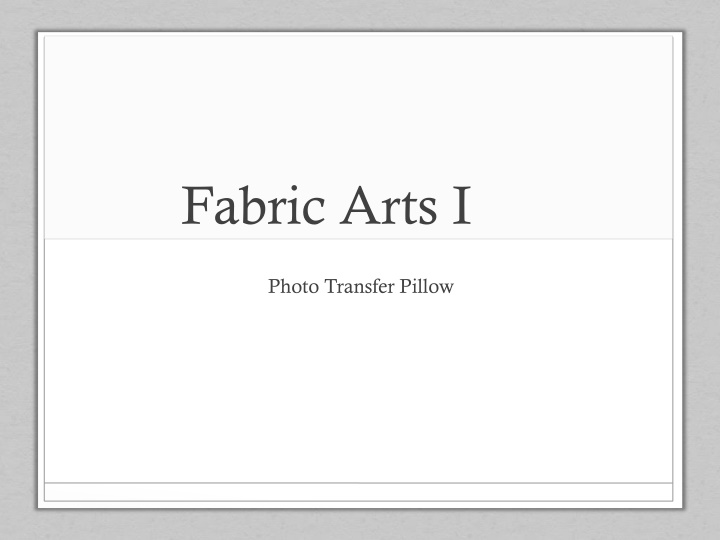 fabric arts i