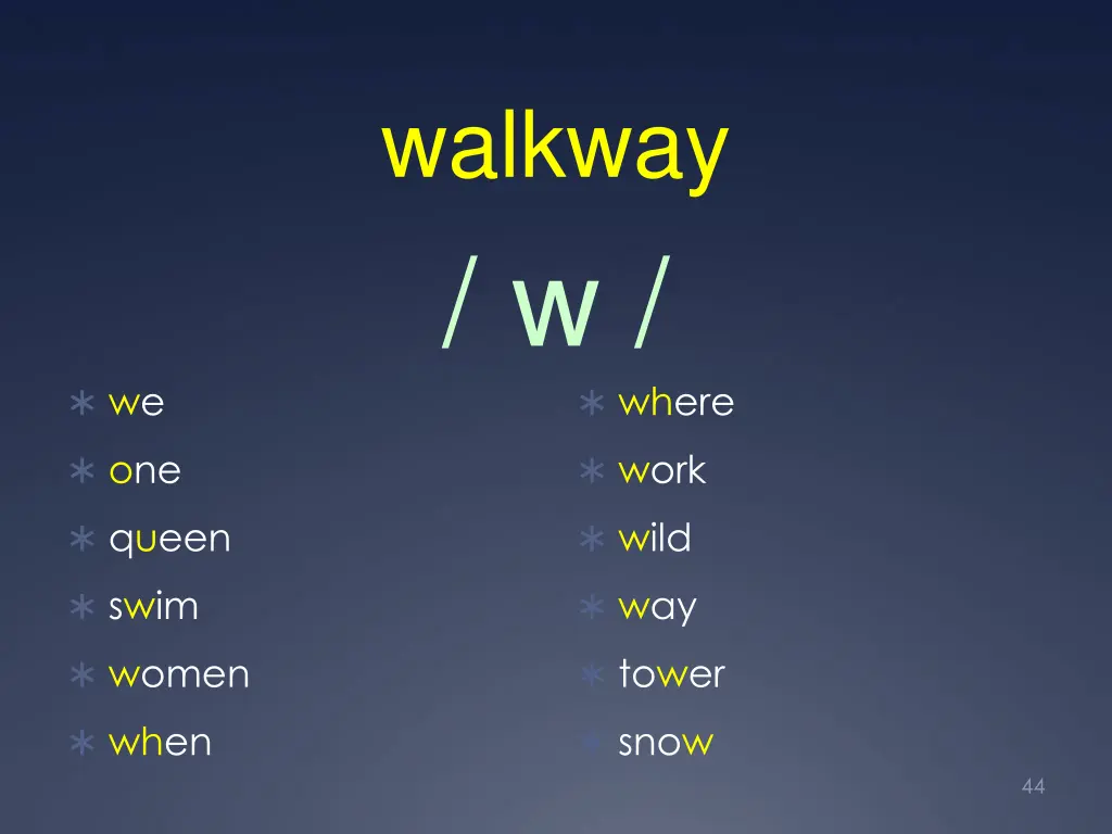 walkway w