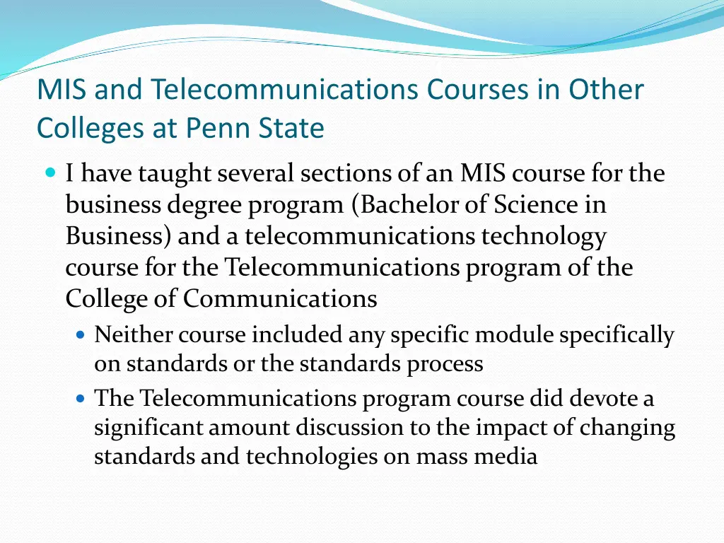 mis and telecommunications courses in other