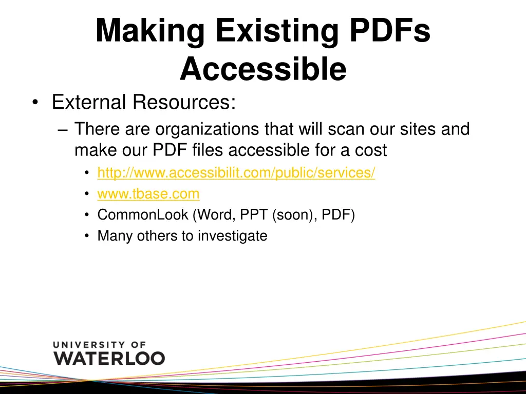 making existing pdfs accessible external