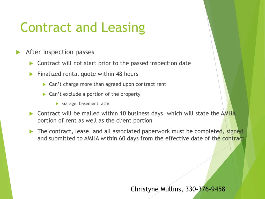 contract and leasing