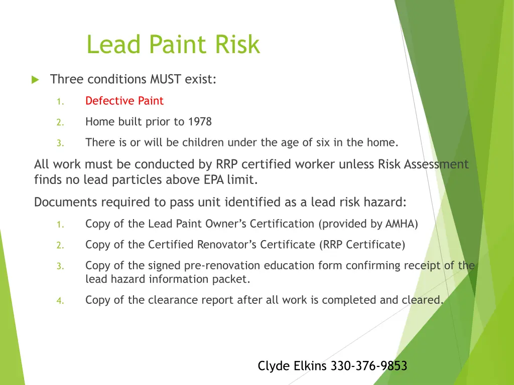 lead paint risk