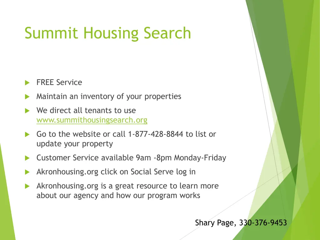 summit housing search