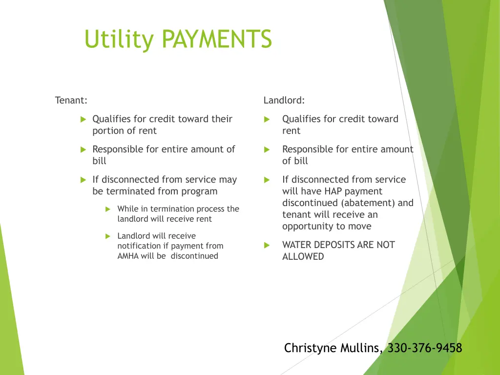 utility payments