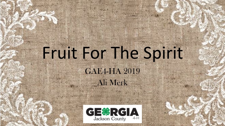 fruit for the spirit gae4 ha 2019 ali merk