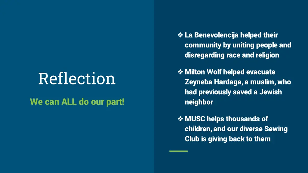 la benevolencija helped their community