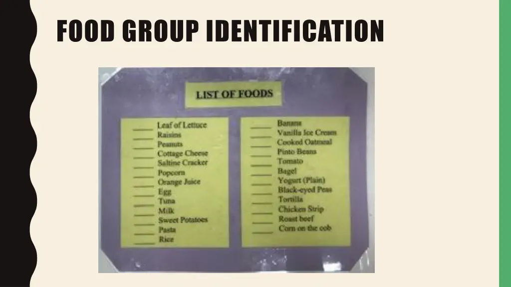 food group identification 1