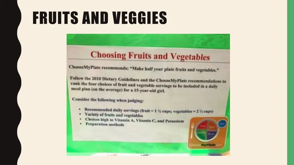 fruits and veggies