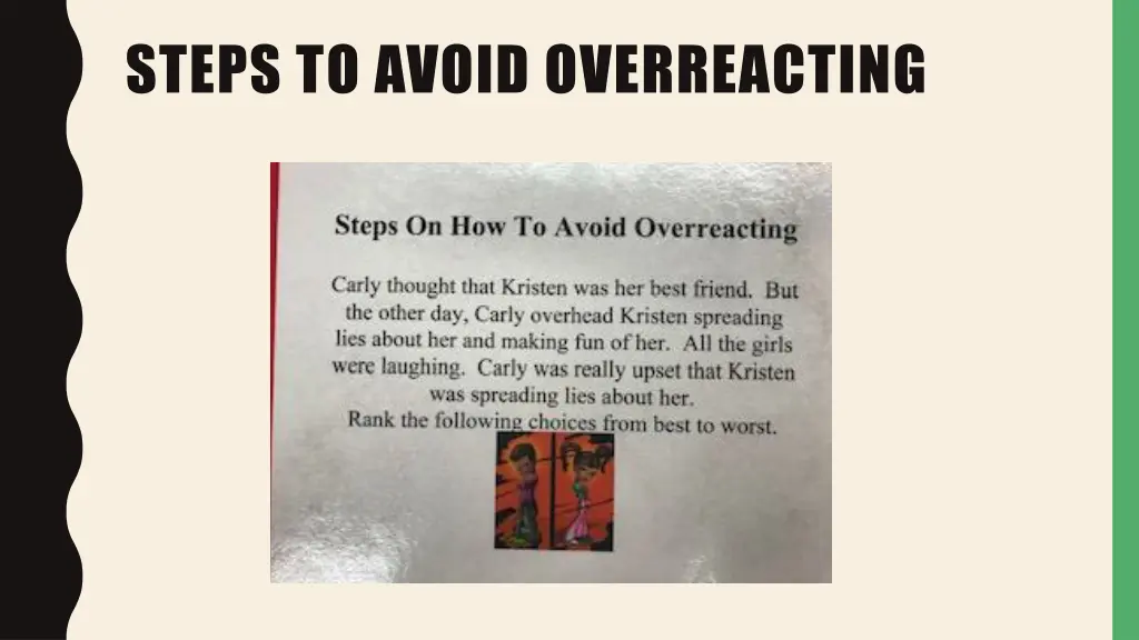 steps to avoid overreacting