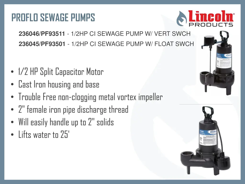 proflo sewage pumps