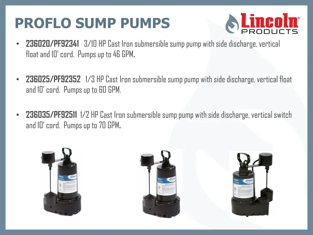 proflo sump pumps