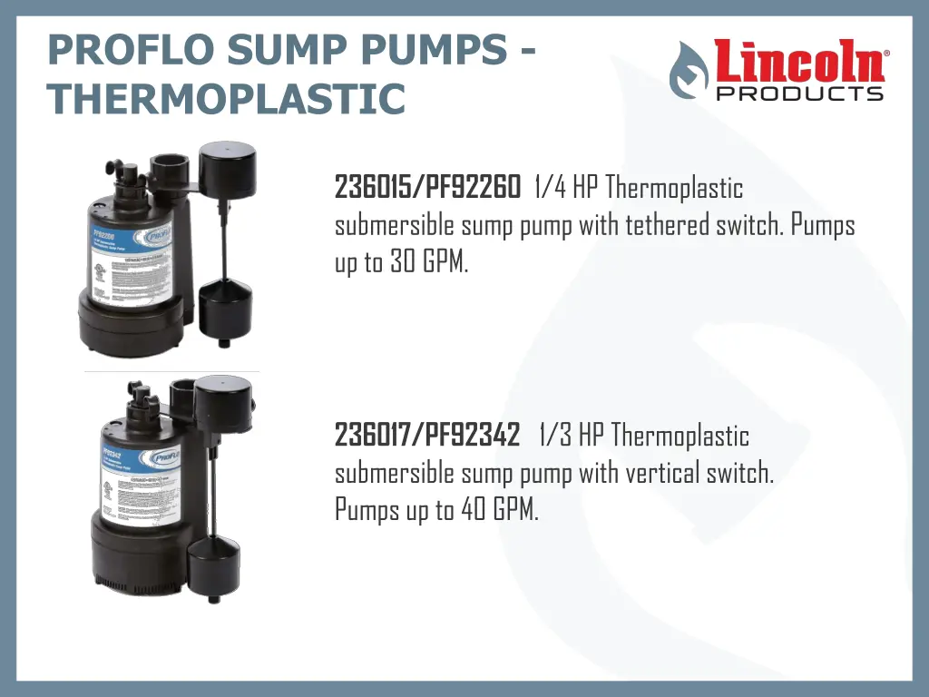 proflo sump pumps thermoplastic