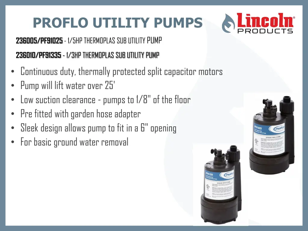 proflo utility pumps