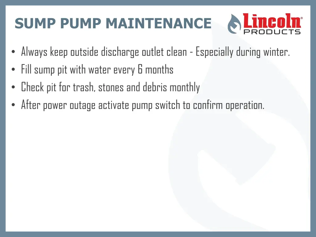 sump pump maintenance