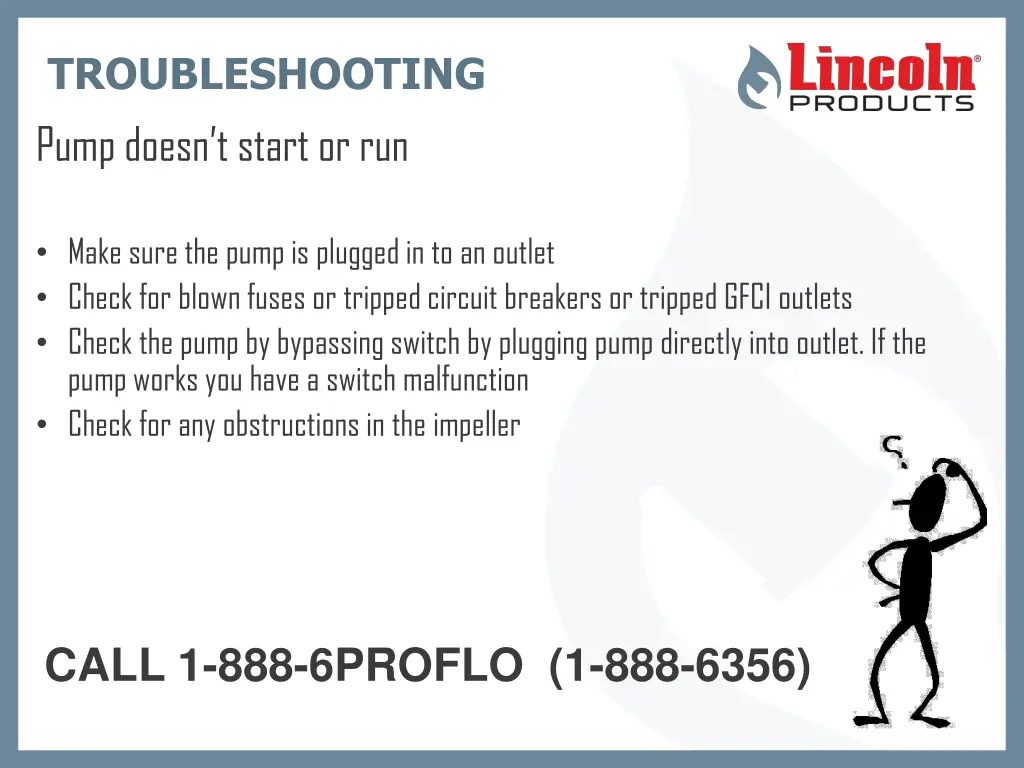 troubleshooting pump doesn t start or run