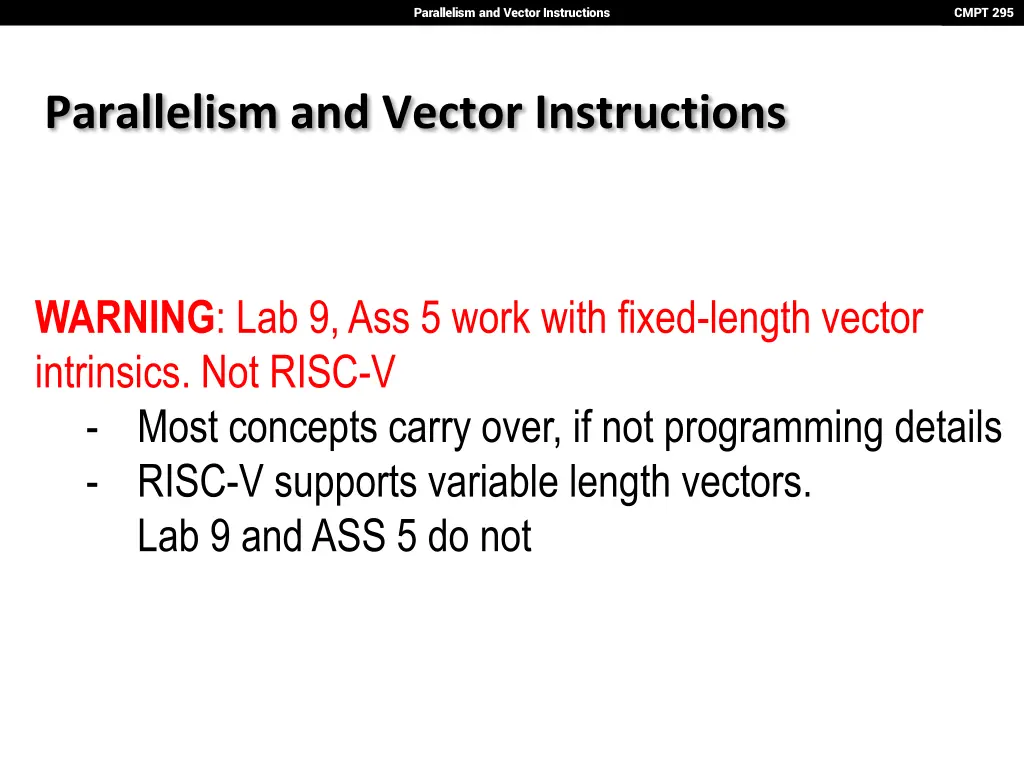 parallelism and vector instructions 1