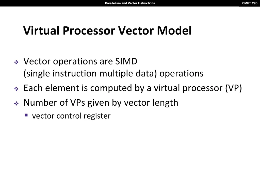 parallelism and vector instructions 17