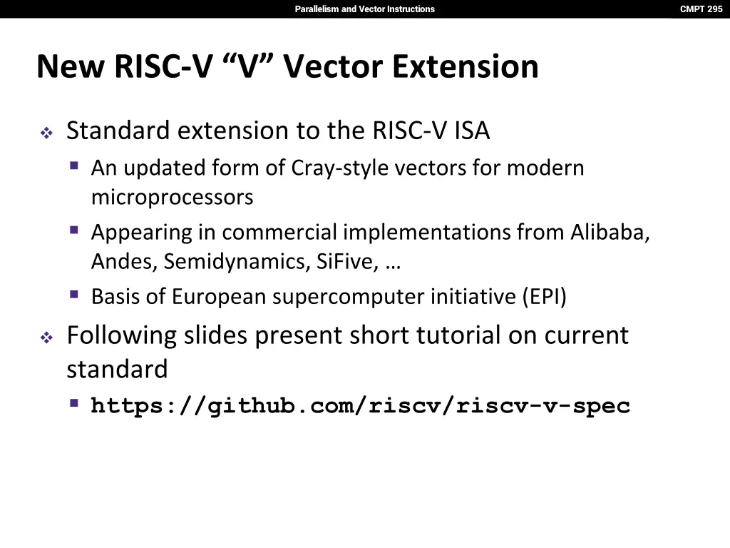 parallelism and vector instructions 27