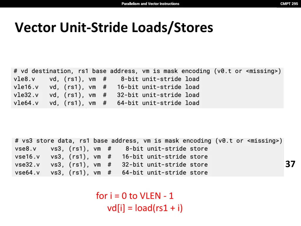 parallelism and vector instructions 35