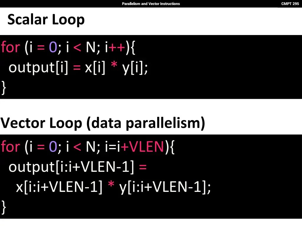 parallelism and vector instructions 5