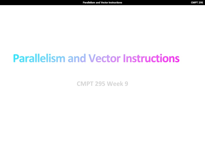 parallelism and vector instructions