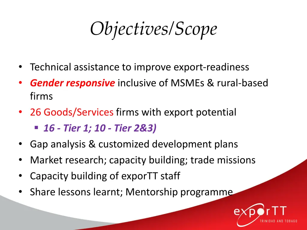 objectives scope