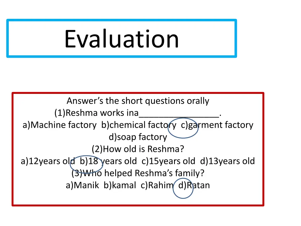 evaluation