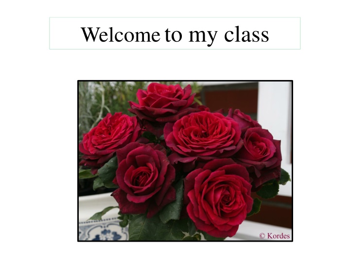 welcome to my class