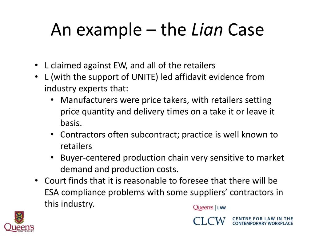 an example the lian case 1