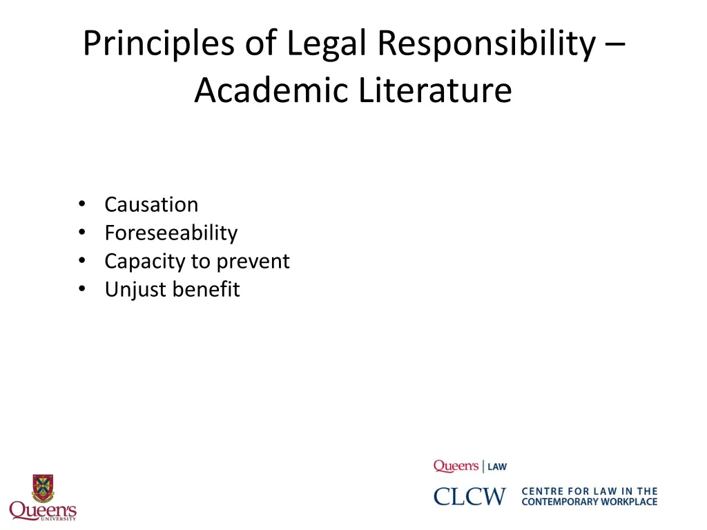 principles of legal responsibility academic