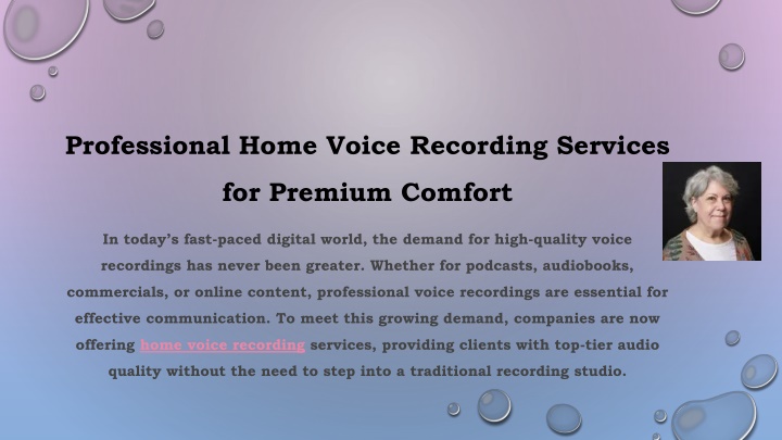 professional home voice recording services