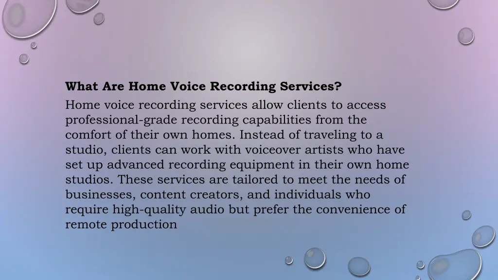 what are home voice recording services home voice