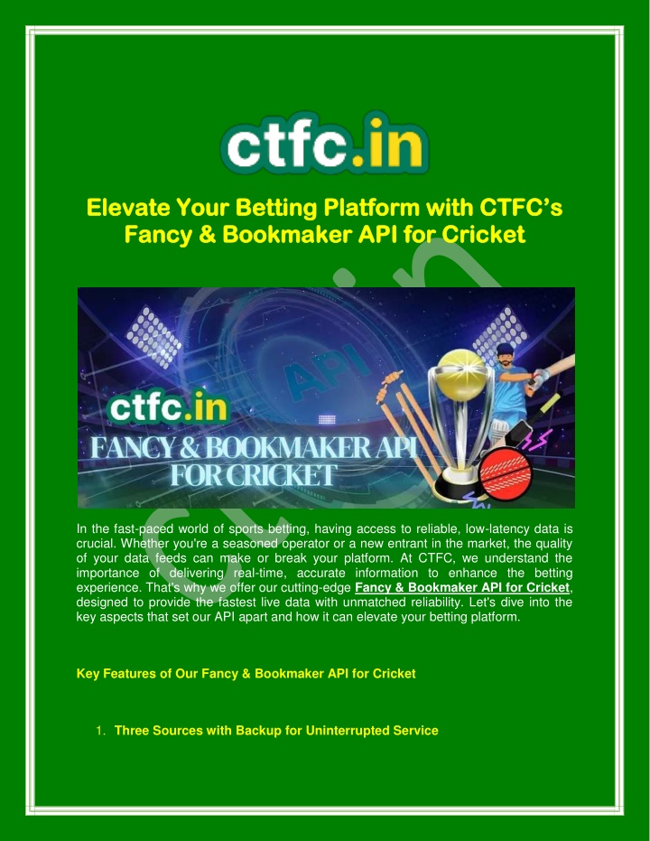 elevate your betting platform with ctfc s elevate