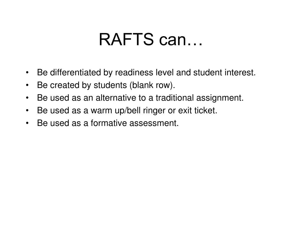 rafts can