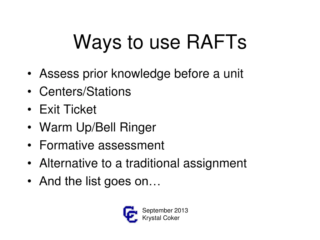 ways to use rafts