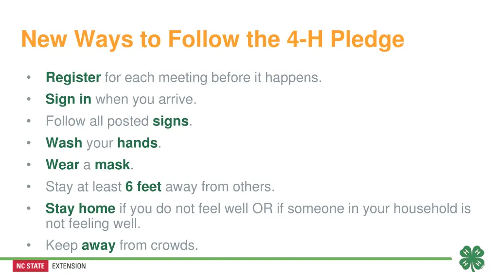 new ways to follow the 4 h pledge