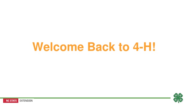 welcome back to 4 h