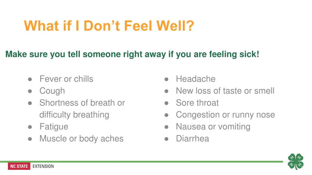 what if i don t feel well