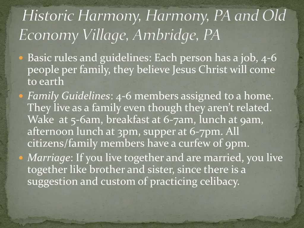 historic harmony harmony pa and old economy