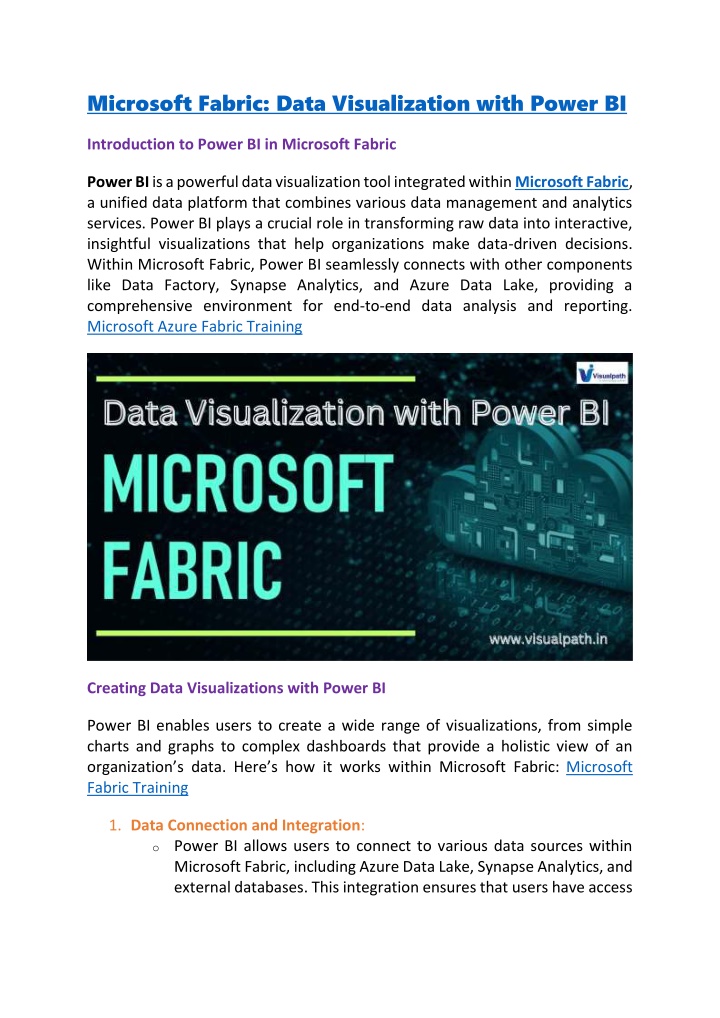 microsoft fabric data visualization with power bi